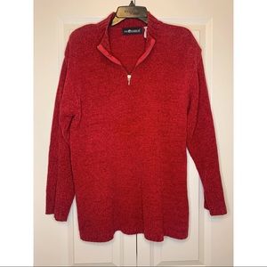 Sag Harbor Chenille Quarter Zip Knit Sweater